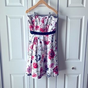 WHBM floral strapless dress